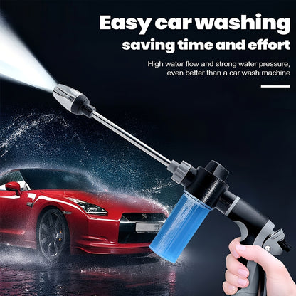 High-Pressure Car Wash Spray Gun With 360° Sprayer Nozzle, Detachable Soap Dispenser, Anti-Slip Grip And Extended Wash Gun, Ideal For Car Cleaning And Garden Watering Applications, Without Battery