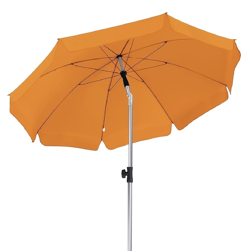 2 X 2m Parasol, Market Umbrella, Round Garden Umbrella, 8 Steel Braces, Base Not Included, Patio Umbrella for Garden, Balcony And Patio, Grey/ Beige/ Blue/ Orange