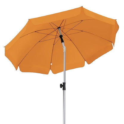 2 X 2m Parasol, Market Umbrella, Round Garden Umbrella, 8 Steel Braces, Base Not Included, Patio Umbrella for Garden, Balcony And Patio, Grey/ Beige/ Blue/ Orange