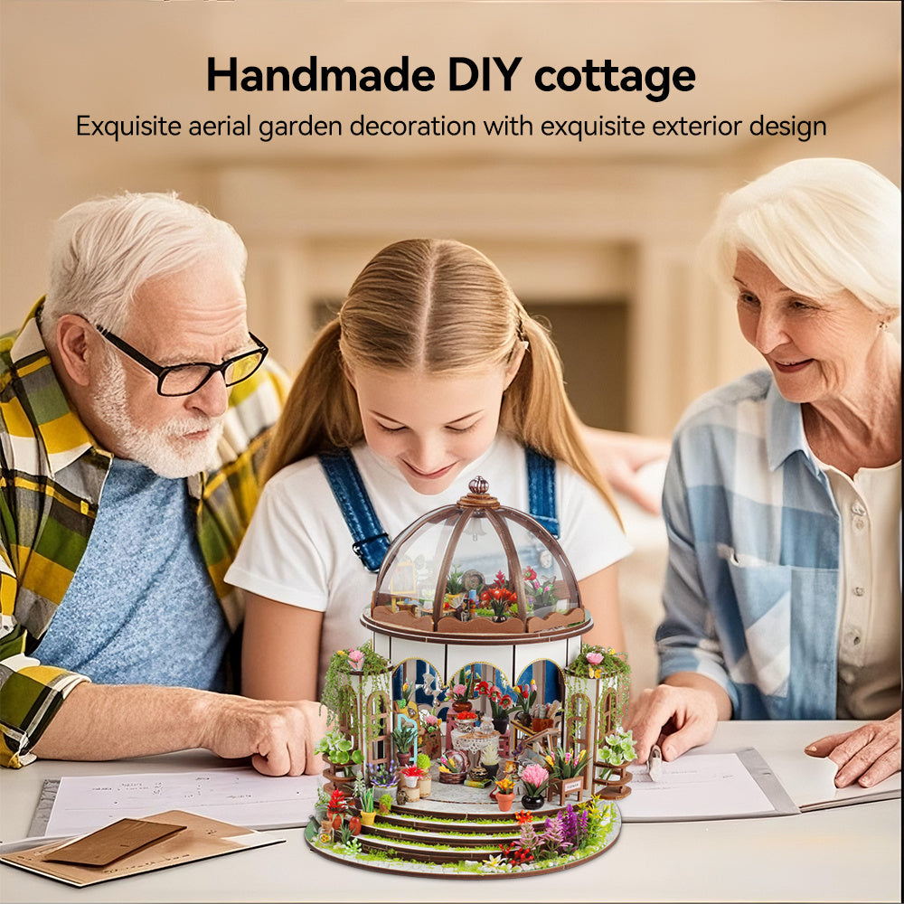DIY Miniature House Kit, Tiny House Hanging Garden with Furniture, DIY Dollhouse Miniature Kit for Teen, Mini House Building kit, 3D Wooden Craft Mini Model Kit,Birthday Gifts Home Decor