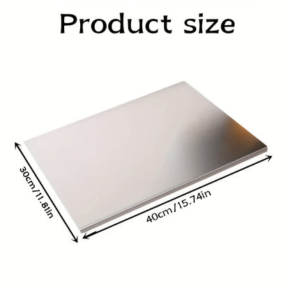 1pc of 304 Stainless Steel Cutting Board, Cutting Board with Folded Edges, Stainless Steel Cooked Food Board, Household Kitchen Kneading Board, Kitchen Supplies, Rolling Board, Multifunctional Cutting Board, Essential for Kitchen