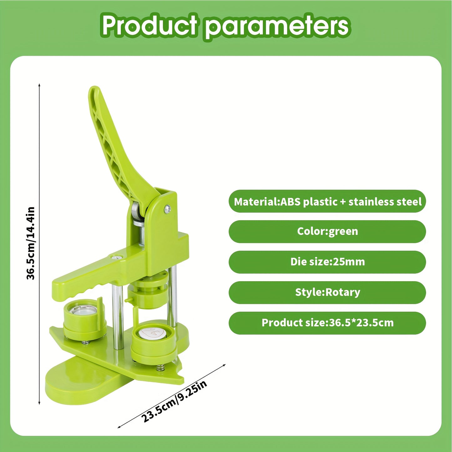 Button Maker Machine, 25mm Button Maker 100Pcs Button Maker Press Machine Kit with Button Maker Supplies DIY Button Pin Maker Machine, for DIY Gifts