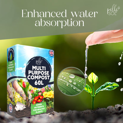 Pelle & Sol 10/20/40/50/60Ltr Multi Purpose Compost - Compost for Outdoor Plants & Soil for Plants Indoors - Potting Soil for Pots Plants Outdoor - All Purpose Nutrient Rich Fertiliser, Houseplant Potting Mix