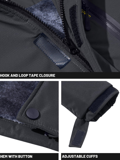 Men's Winter Warm Jackets Fleece Lined Coats Hooded Thermal Outdoor Thick Jacket Heavy Sport Hiking Jogging Camping Fishing Climbing Traveling Skiing Snowboarding Casual Parka