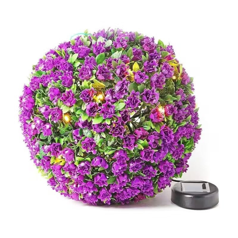 Solalite® 1Pack/4Pack Solar Topiary Balls – 28cm Round Artificial Ball Plants Outdoor with 20 Solar Led Lights, Garden Hanging Balls Sphere Decorative For Wedding, Christmas, Backyard, Balcony, Garden Decor