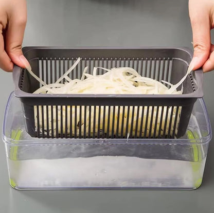 15-in-1 Fruit & Vegetable Grater Set - Kitchen Multi-Tool with 8 Interchangeable Blades (Gray Green) - Includes Dicer/Shredder/Slicer Functions