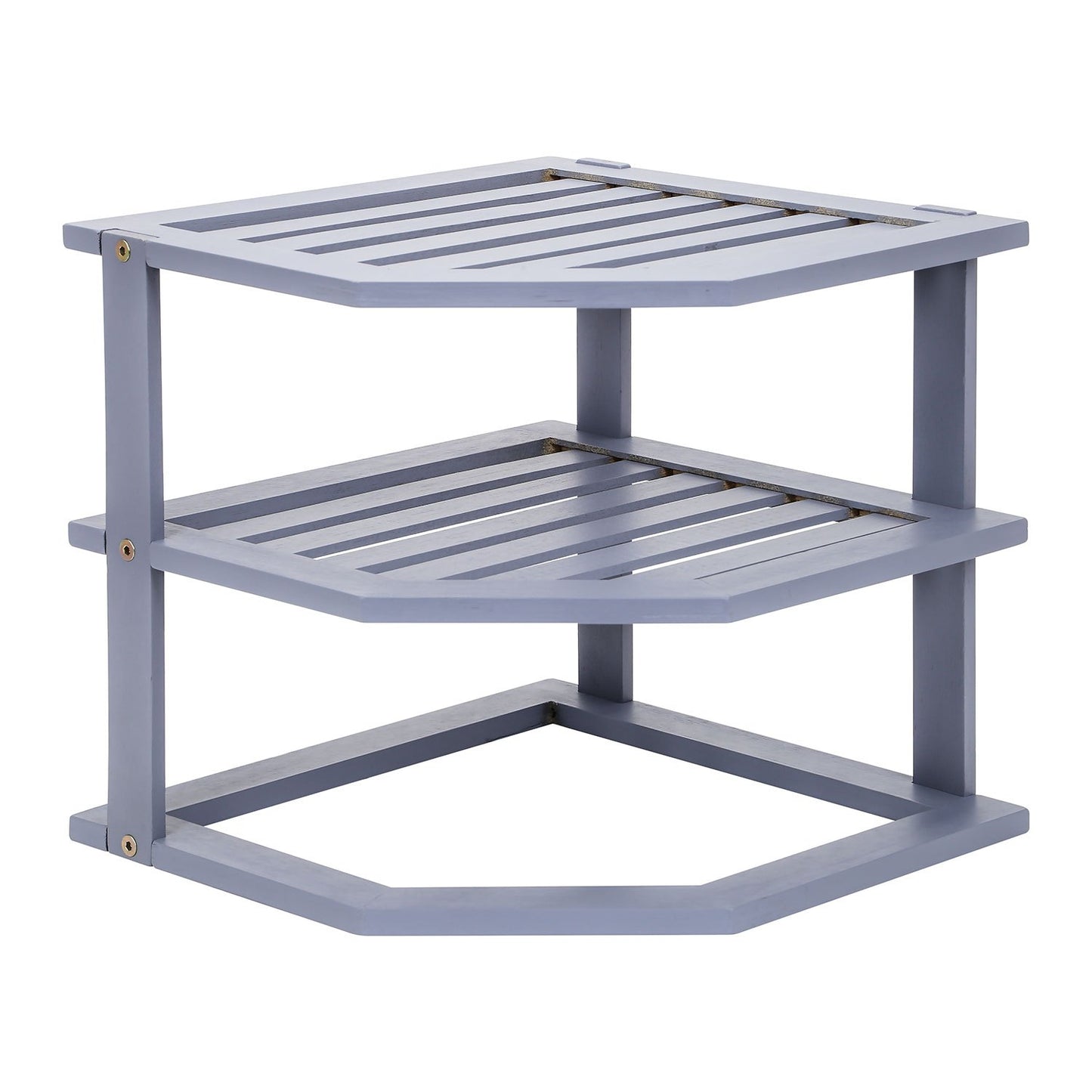 Bamboo Cabinet Shelf Organiser - 3 Tier Corner Shelf for Kitchen & Bathroom Countertop Cabinet Organiser Plate Rack Tidy Cupboard Shelf Insert Storage Organisation