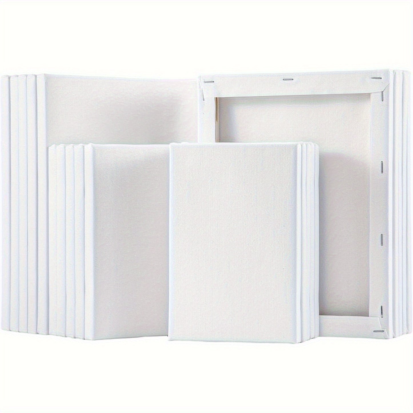 20-Pack Stretched Canvas Set -100% Cotton Primed White Painting Canvases-10pack 13*18cm,10pack 20*25cm