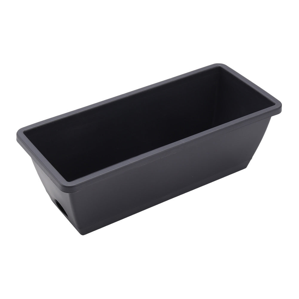 5pcs Balcony Vegetable Basin, Long Strip Horon Basin, Outdoor Creative Plastic Vegetable Planting Box, Available in White, Gray, Dark Green And Brick Red. Available Sizes: L42.5*W17*H14Cm/L49.5*W19*H*14Cm