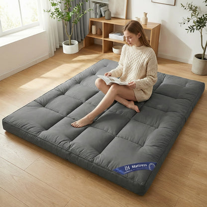 Japanese Floor Mattress Futon Mattress, 4" Deep Tatami Mat Sleeping Pad Foldable Roll Up Mat Boys Girls Dormitory Pad Kids Floor Lounger
