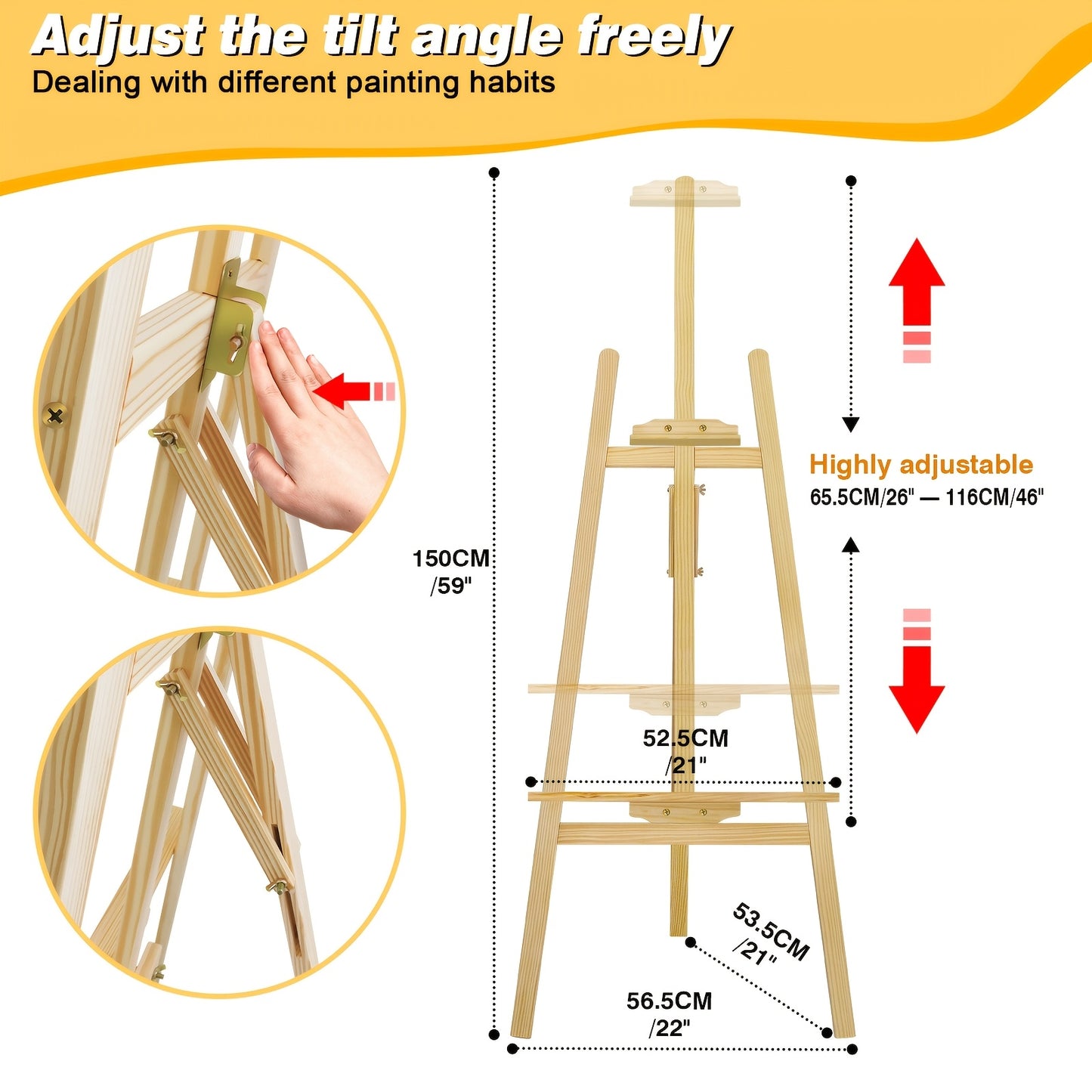 A Wedding Display Easel That Features an Adjustable A-Frame Design, Measuring 150 Cm. It Is Versatile for Different Environments And Perfect for Showcasing Wedding Posters, Welcome Signs