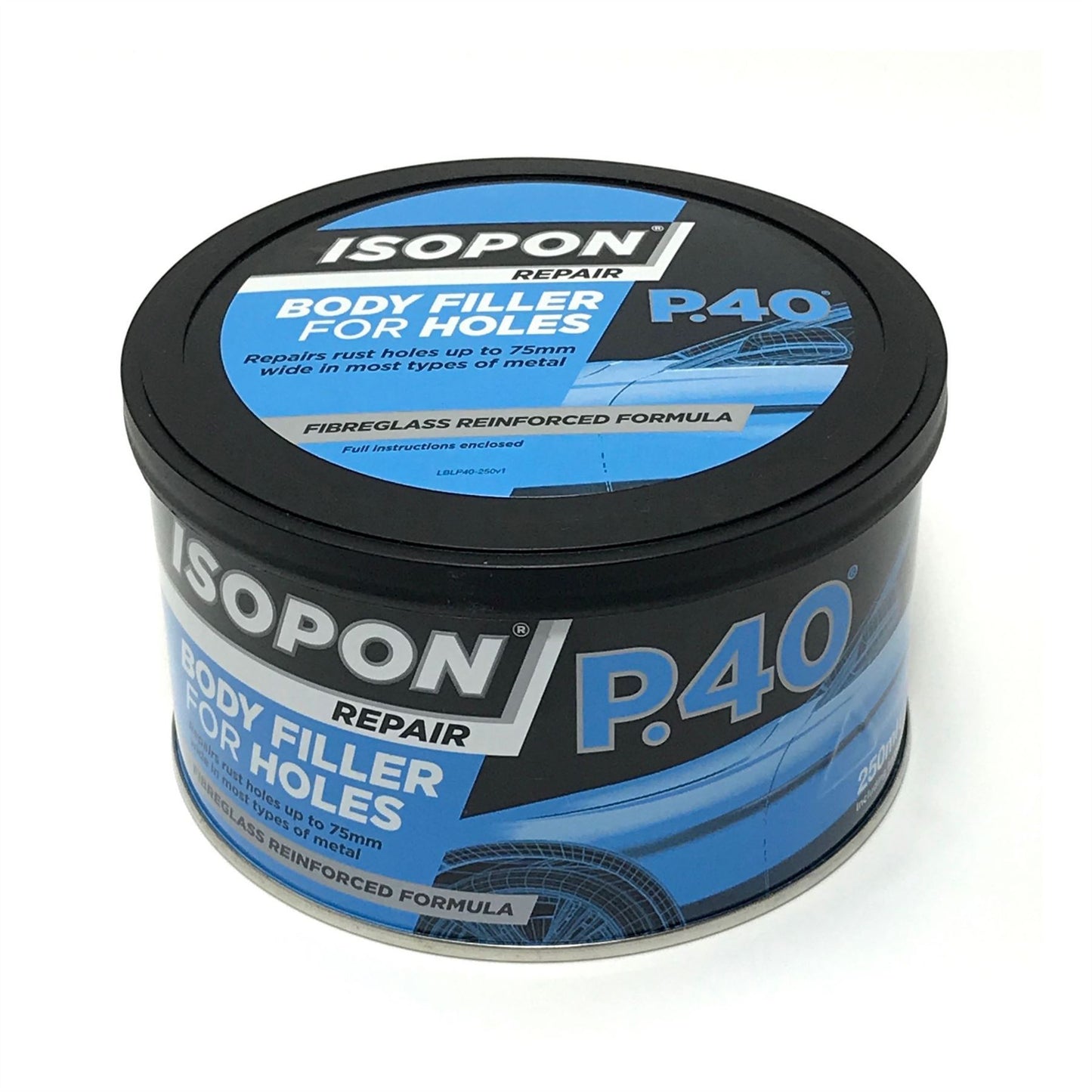UPOL ISOPON P38 Easy Sand Body Filler Paste 250ml | Two Part Polyester Car Repair Kit for Dents, Scratches, Holes | Paintable Smooth Finish | Metal & GRP Compatible