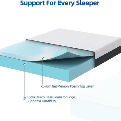 Memory Foam Mattress 8 Inch Mattress with Soft Fabric 2-Layer Skin-friendly and Durable