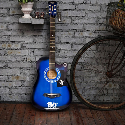 38” Classical Acoustic Guitar, Full pack Size 4/4 with Accessories 6 Strings Guitar Stand, Portable Guitar Plectrums, Guitar Tuner, & Strap