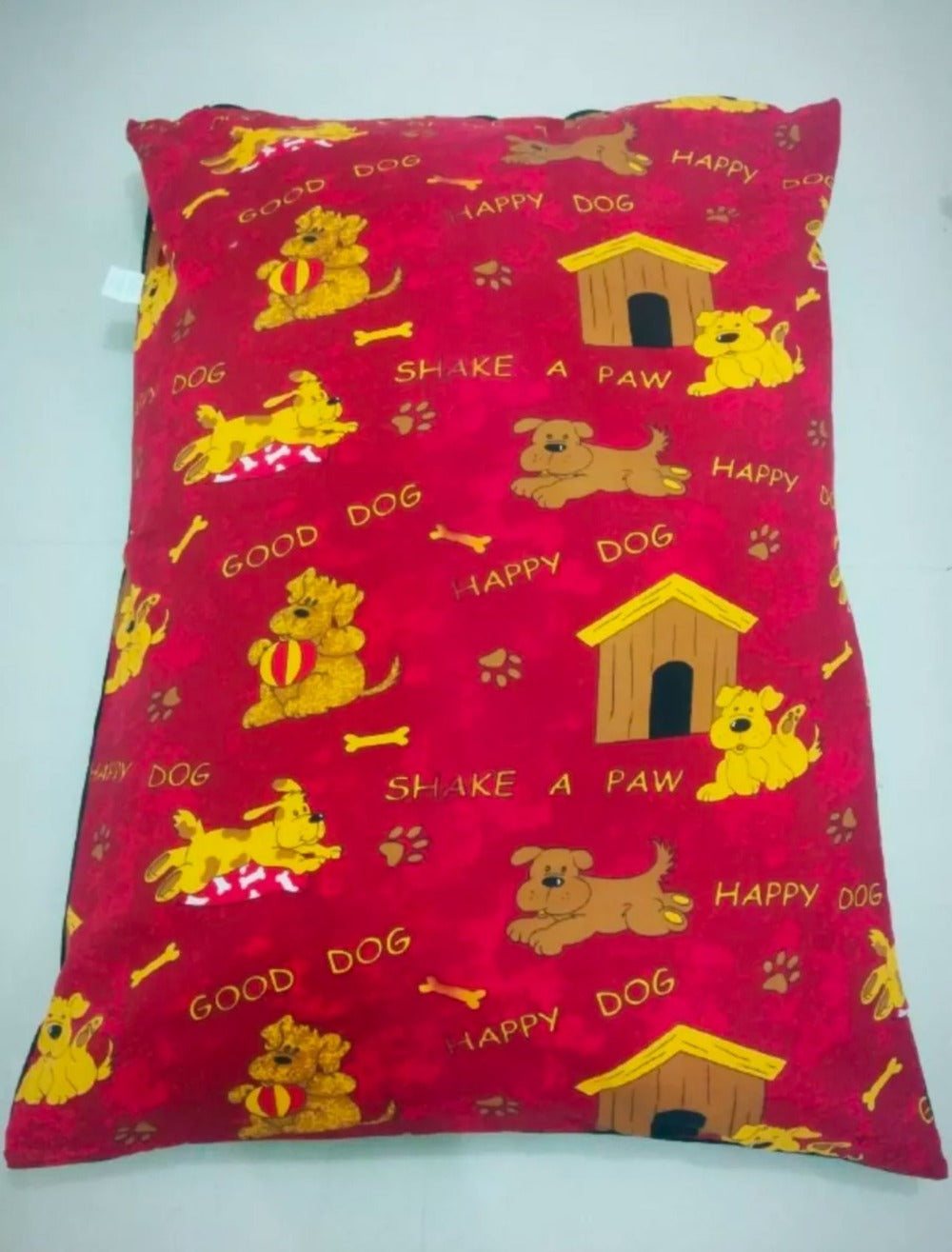 Soft Dog Cushion Bed with Removable Washable Cover – Printed Pet Pillow Mat for Dogs & Cats, Medium Large Jumbo Sizes, Ideal for Home Crate Sofa & Travel, Random Colours