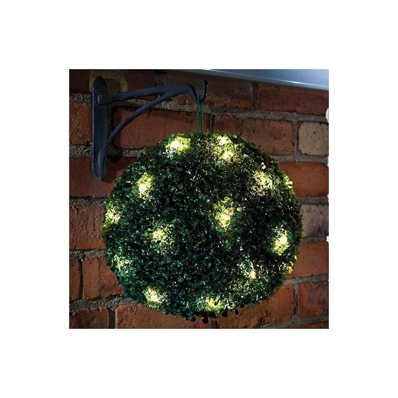 Solalite® 1Pack/4Pack Solar Topiary Balls – 28cm Round Artificial Ball Plants Outdoor with 20 Solar Led Lights, Garden Hanging Balls Sphere Decorative For Wedding, Christmas, Backyard, Balcony, Garden Decor