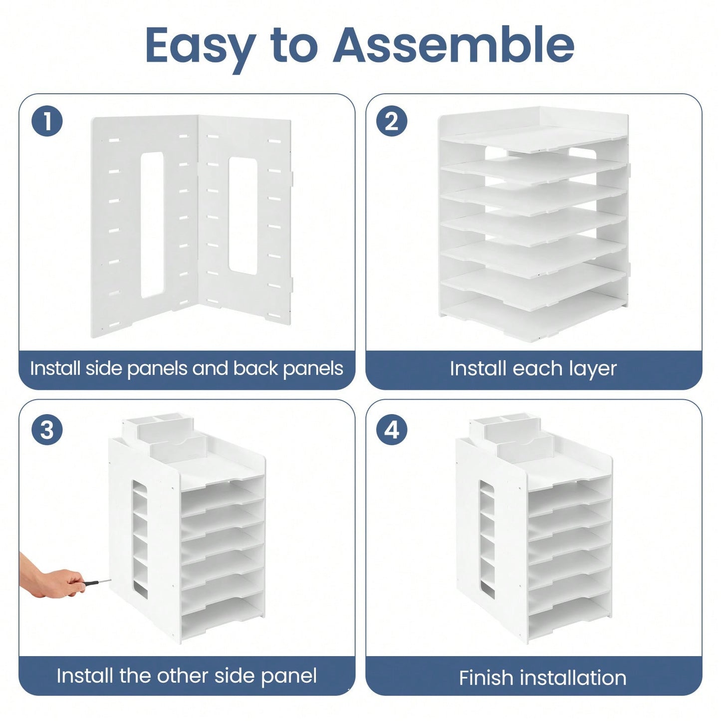 10/7/5-Tier Office Paper Organizer for Desk Desktop File Holder Desk Letter Tray A4 Paper Holder Document Storage Rack for Home Office School