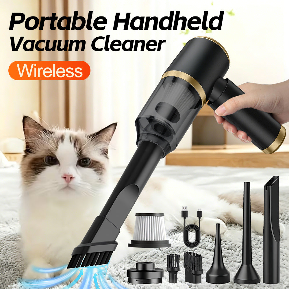 Portable Cordless Vacuum Cleaner, Mini Handheld Wireless Lightweight Air Duster Blower, Wet Dry Use Low Noise, Powerful Mutilfunctional Vacuum Cleaner for Car, Home, Kitchen, Pet Hair Cleaning