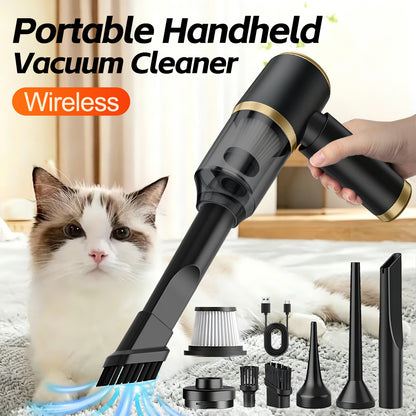 Portable Cordless Vacuum Cleaner, Mini Handheld Wireless Lightweight Air Duster Blower, Wet Dry Use Low Noise, Powerful Mutilfunctional Vacuum Cleaner for Car, Home, Kitchen, Pet Hair Cleaning