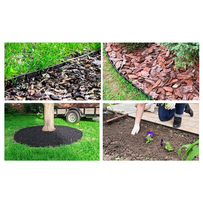 Garden Edging Borders 10m Landscape Edging Extra Tall 6cm High with 40pcs Stakes No Dig Garden Border Lawn Edging Mini Plastic Fence for Flowerbeds Grass (Black and Green)