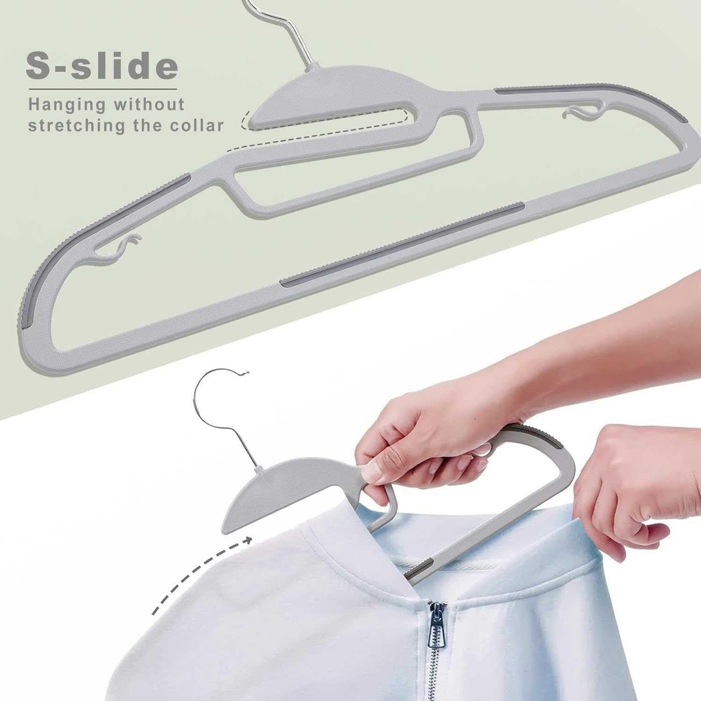 Plastic Coat Hangers Non Slip Adult Wardrobe Storage Space Saving Clothes Hangers