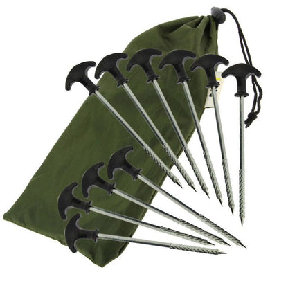 10 x Bivvy Tent Pegs Heavy Duty 20cm 8" For Camping Fishing Umbrella Brolly NGT