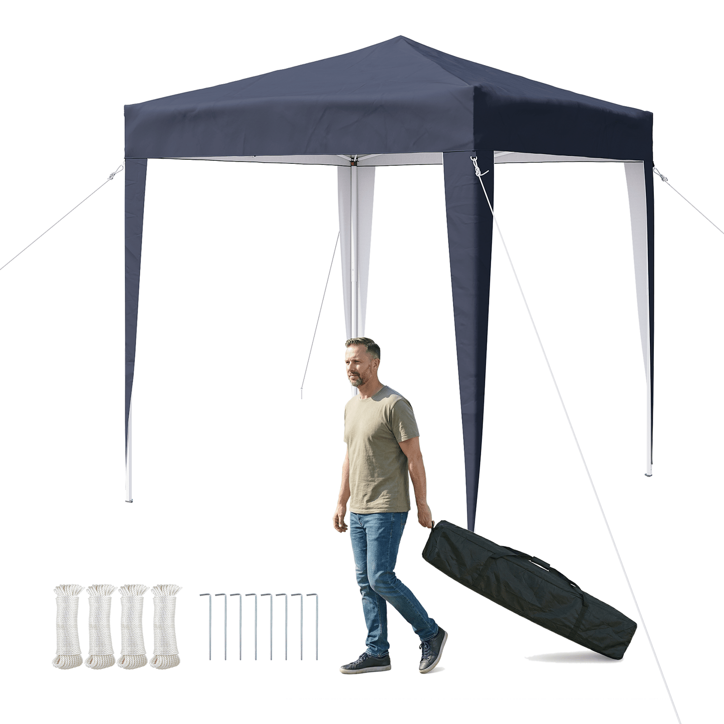 Pop Up Gazebo 2X2m/3x3m Easy One Person Setup Instant Outdoor Canopy Folding Garden Gazebo Party Tent