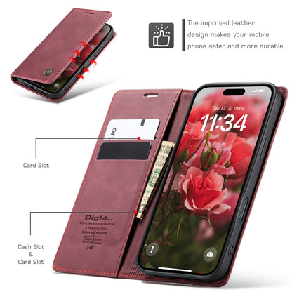 Upgraded Faux Leather Flip Cover Wallet Case For iPhone 16 Plus 16 Pro Max with Card Holder, Magnetic Closure, and Stand Function Phone Case