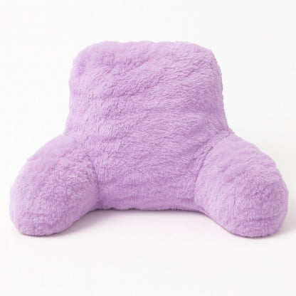 Teddy Fleece Reading Pillow with Arms Soft Backrest Support Cushion 65x40cm for Bed and Sofa in 4 Colours