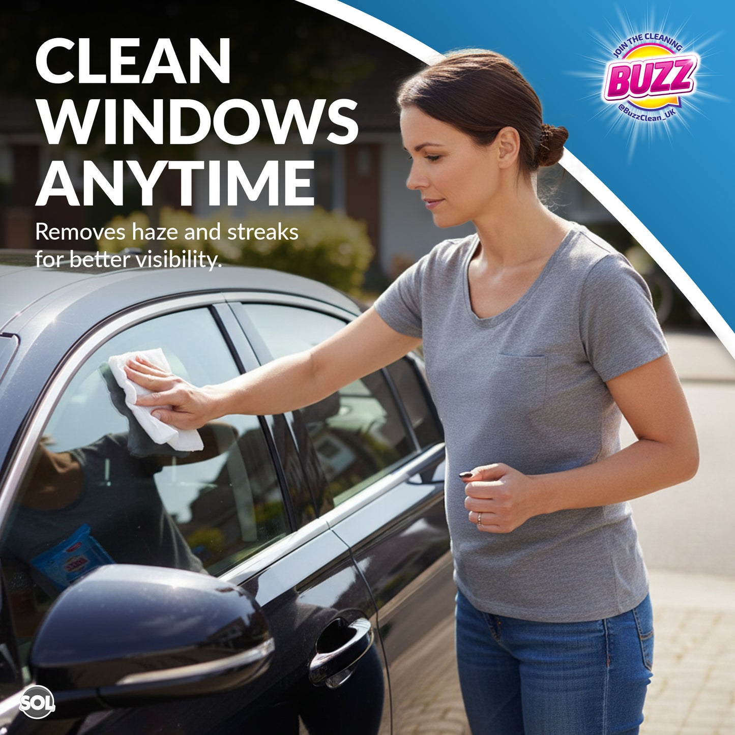 Buzz Glass Cleaning Wipes 600pk | Bulk Streak-Free Window & Mirror Cleaner Wipes | Professional Shine for Home, Car & Screens | Removes Grease & Smudges | Ideal for Holiday Cleaning & Stocking Up