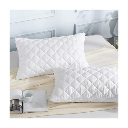 Hotel Quality 10cm Thickness Mattress Topper and Deep Fitted Elastic Corners – Luxury Mattress Topper for All Season and all size available Single, Double, Small Double, King and Super King. 4 Pack Pillow Protector Available for Matching Set