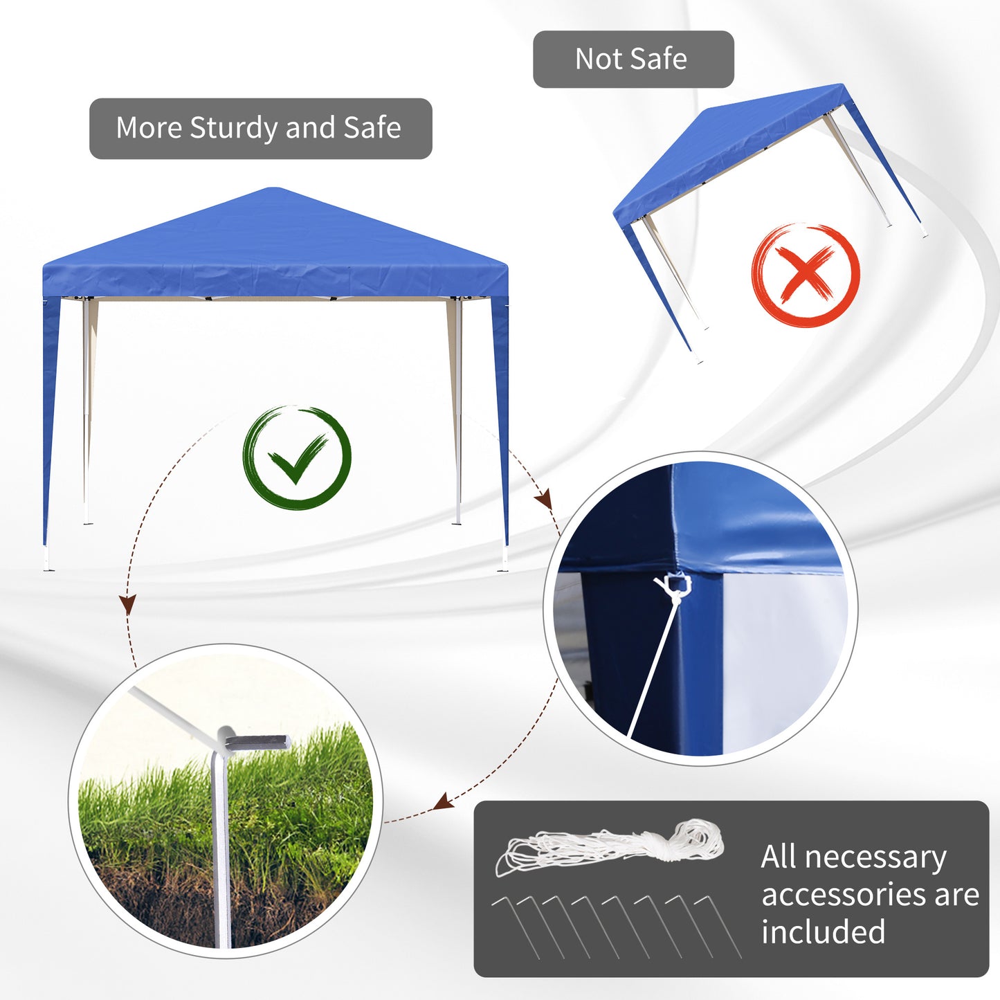 3 x 3 Meters Outdoor Garden Heavy Duty Pop Up Gazebo Marquee Party Tent Wedding Canopy + Carrying Case