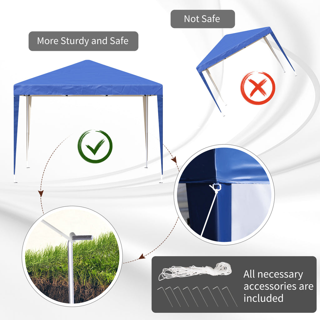 Pop Up Gazebo 3x3m Heavy Duty – Powder-Coated Steel Frame, Guy Ropes & Ground Stakes Included, Carrying Bag | Garden Party Tent & Marquee for BBQ, Wedding & Outdoor Events | White, Green or Grey