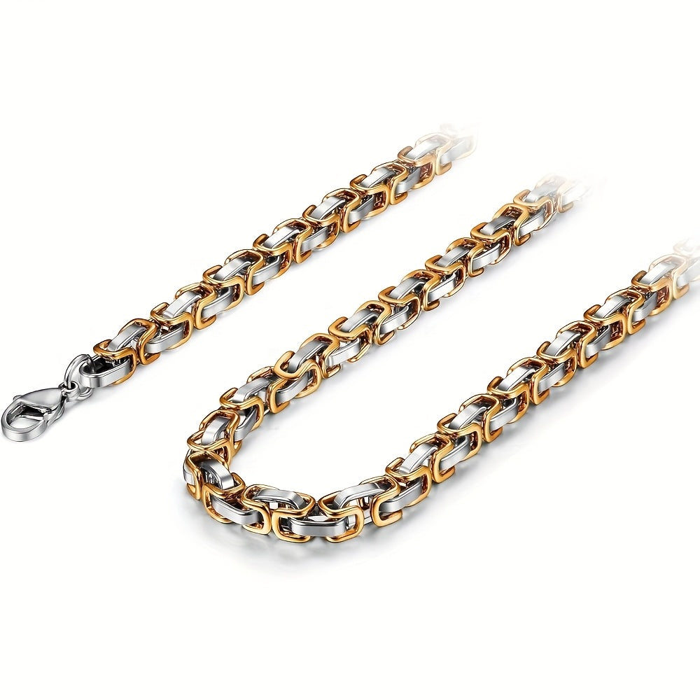 316L Stainless Steel Cross Pendant Necklace for Men & Women - Byzantine Chain, Non-Plated Durable Titanium Stainless Steel, Elegant Unisex Jewelry Gift for Casual Attire, Cross Necklace, Modern Elegance, Robust Construction