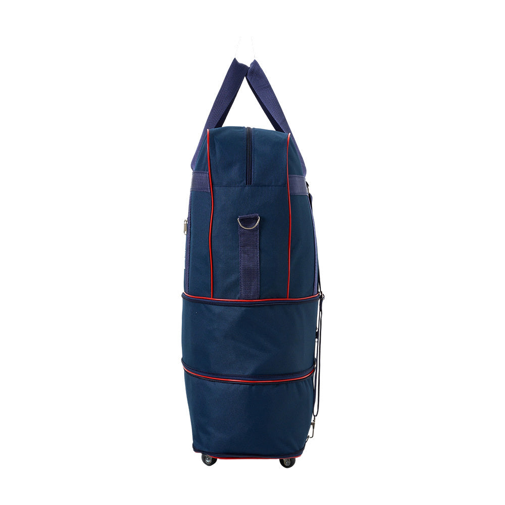 Large Capacity Foldable Travel Bag with Wheels, Oxford Rolling Luggage with Lock, Backpack Travel Duffle, Lightweight Suitcase, Versatile Travel Tote for Airport, Train Travel, Outdoor Trips, Travel Storage Bag, Clothing Protection Bag 1PC