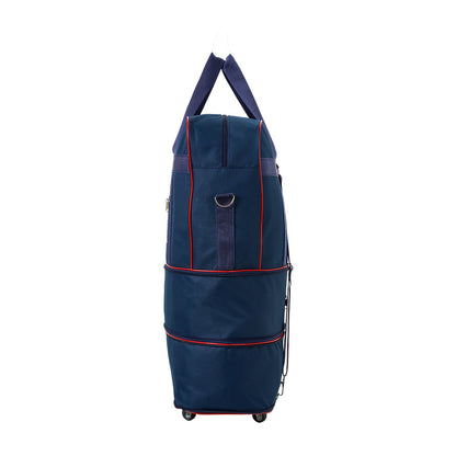 Large Capacity Foldable Travel Bag with Wheels, Oxford Rolling Luggage with Lock, Backpack Travel Duffle, Lightweight Suitcase, Versatile Travel Tote for Airport, Train Travel, Outdoor Trips, Travel Storage Bag, Clothing Protection Bag 1PC