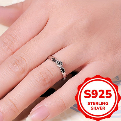 Classic 925 Sterling Silver Ring - EngaSynthetic Gemstoneent Wedding Ring - For Female - Suitable for Banquet Party Official Occasions - Anniversary Gifts (2.6g)