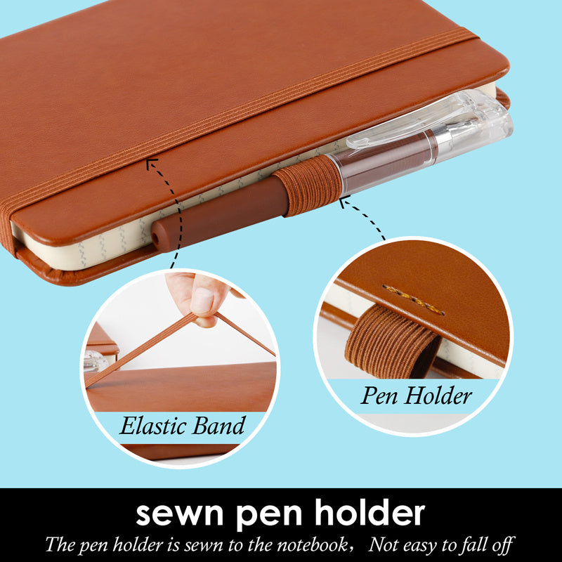 Set of 3 Compact Notebooks with a Pen, A6 Size Mini Notepad Suitable for Both Men And Women, Featuring a Hardback Cover And Pocket-Friendly Dimensions, Made with 100 GSM Thick Paper And Containing 408 Pages, Ideal for School Or Office Use