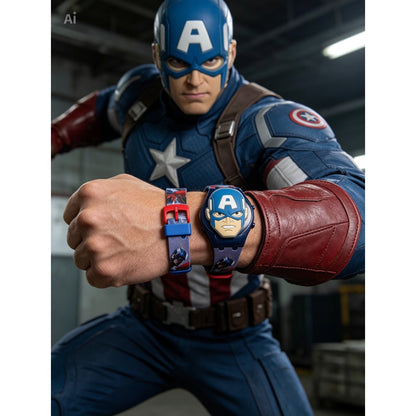 Marvel Kids Toys Light Up Watch for Boys & Girls – Hulk, Spider-Man, Iron Man & Captain America Toy Watch – Adjustable Watch Strap – Party Bag Fillers Kids – Fidget Toys – Toys for Boys Ages 3+