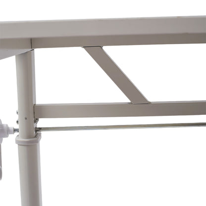 Premium Manual Adjustable Desk 60-90cm - Ergonomic Workstation with Crank Handle & Reinforced Base, Gaming & Home Office Desk, White Compact Study Table (Easy Assembly)