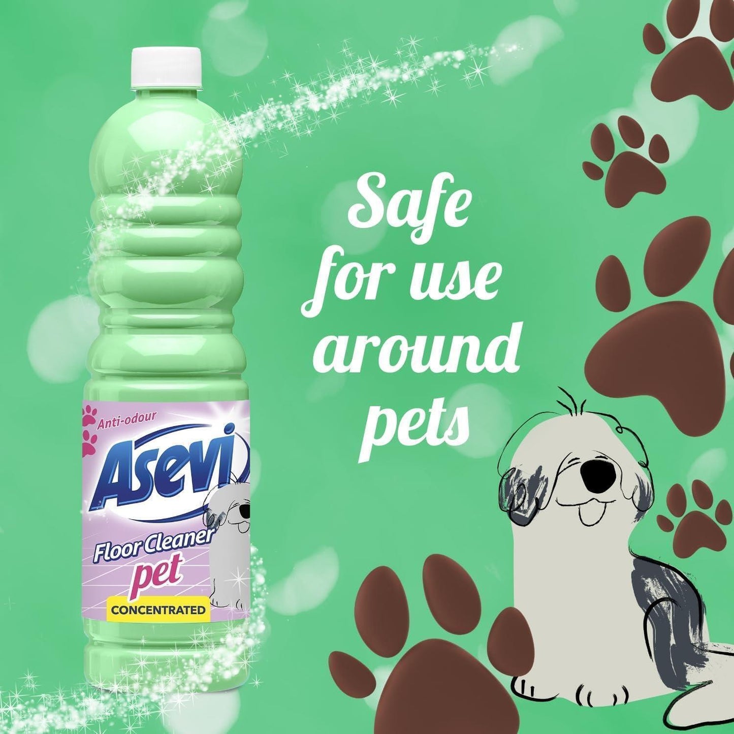 Asevi Floor Cleaner 7 Piece Spanish Cleaning Products Bundle, Concentrated Floor Cleaner Dirt Remover, Multi Surface Cleaner for Home Office Bathroom Toilet Kitchen Any Room, Fresh Scent 1L Each