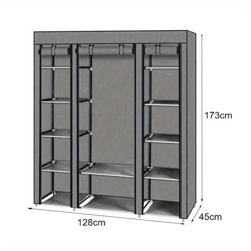 Portable Wardrobe 128x45x173cm Fabric Wardrobes for Bedroom Large Foldable Closet Storage Oranisers Portable Wardrobes for Bedroom