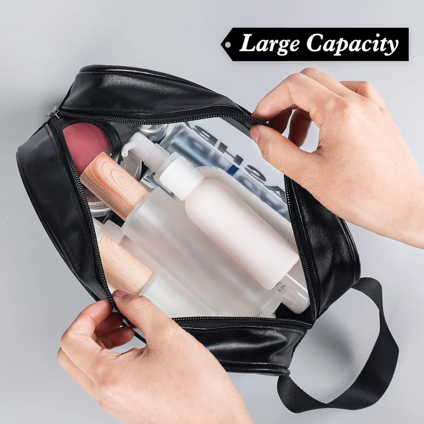 LIVHOME 4pcs Clear Toiletry Bags, Waterproof PVC Travel Makeup Bags, Transparent Wash Bags for Women and Girls, Multi-Sized Closet Organizer for Toiletries, Cosmetics, and Wardrobe Storage