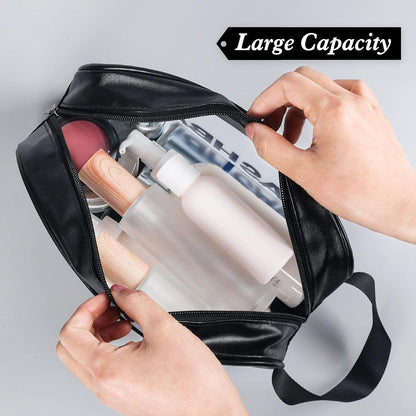 LIVHOME 4pcs Clear Toiletry Bags, Waterproof PVC Travel Makeup Bags, Transparent Wash Bags for Women and Girls, Multi-Sized Closet Organizer for Toiletries, Cosmetics, and Wardrobe Storage