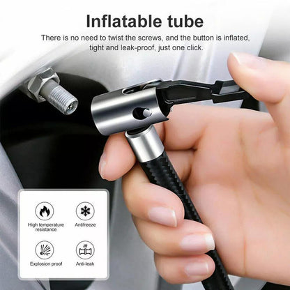 1PC Portable Digital Tire Inflator, Smart Air Compressor with Auto Stop Function, LED Lighting & Multi Nozzles Design, Fast Inflation Handheld Air Pump, Multifunctional Emergency Inflation Tool for Vehicle, Motorcycle, Bike, Sports Ball and Inflatable Ite