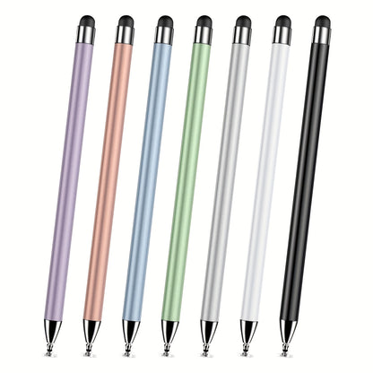 7pcs Stylus, 2-in-1 High Sensitivity Capacitive Stylus, Aluminium Alloy Pen Body, Suitable for All Touch Screen Devices Universal for iOS/Android/Microsoft Smartphones and Tablets, Suitable for iPad, for iPhone, and All Touch Screen Devices, Digital