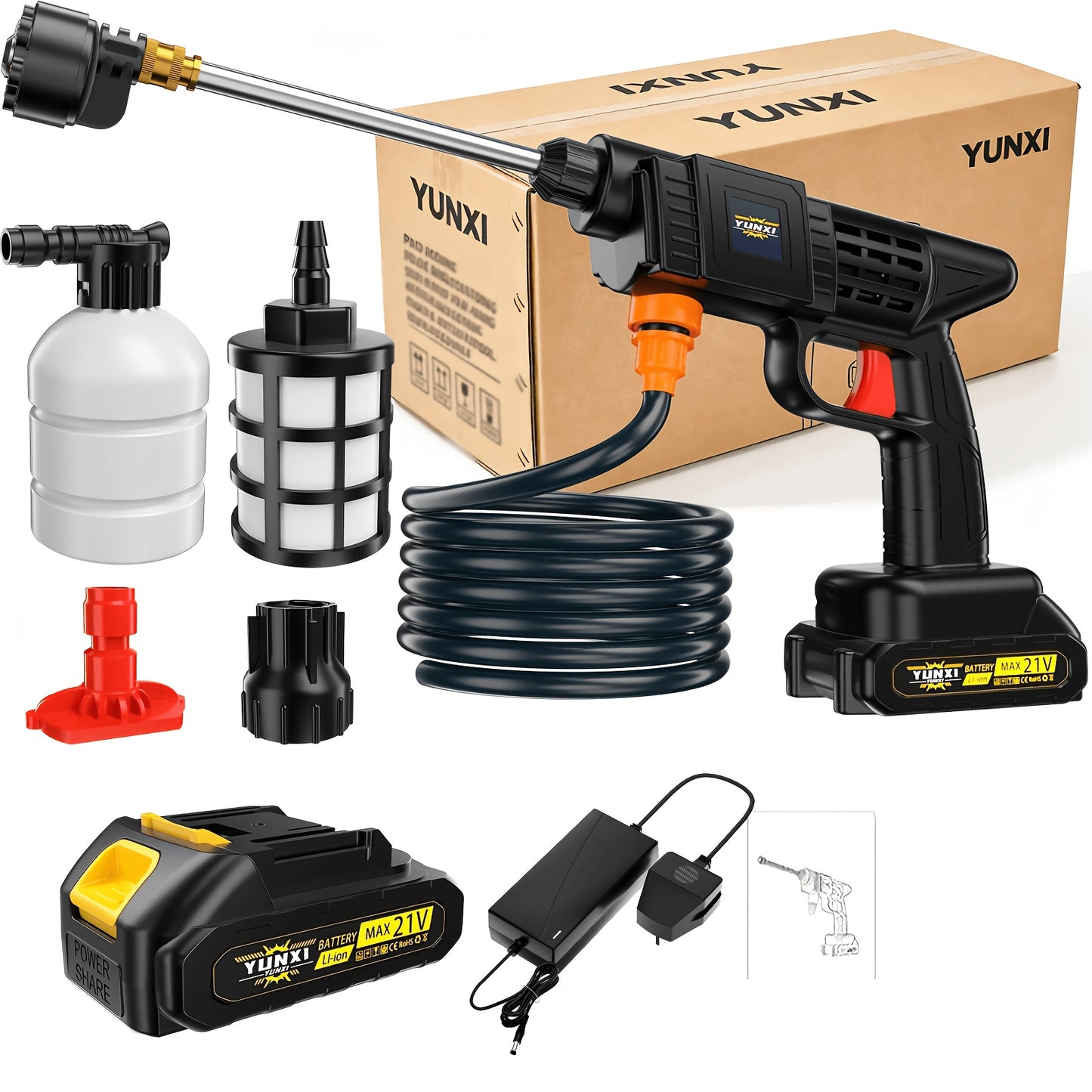 High Pressure Water Gun, Powerful Cleaning Tool for And Gardens, Portable Wireless Electric Cleaning Tool, Ergonomic Design, Durable Plastic, Portable High-Pressure Cleaning Machine for Car/ Fence/ Floor Cleaning And Watering, Is a Great Gift