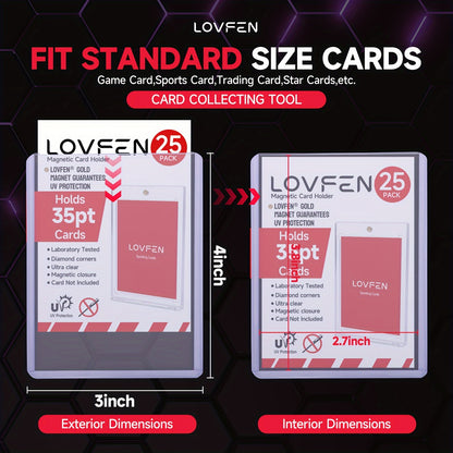 LOVFEN - 35pt Top Load for Cards - 1000 Count(40x25 Pack) - Regular 7.62x10.16 cm Trading Card Topload - Protect Your Baseball And Sports Cards with These Crystal Clear Hard Plastic Sleeves Protectors