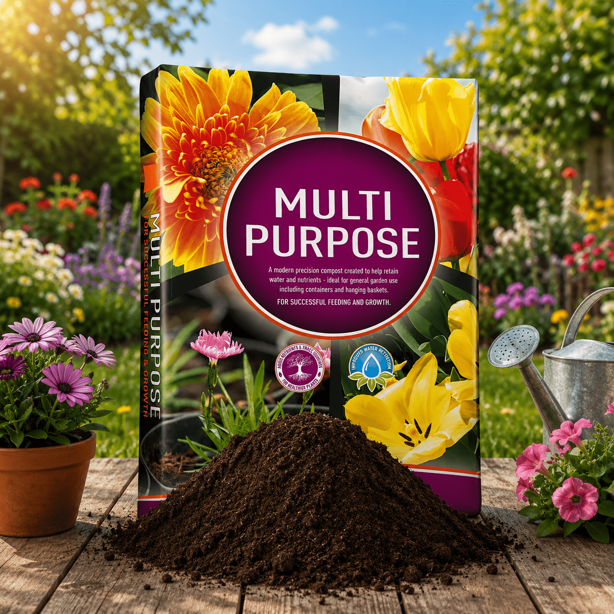 6x Growmoor Multi Purpose Compost 5L All Purpose Potting Soil for Plants, Flowers, Seeds, Vegetables & Garden Containers Indoor & Outdoor Growing Medium