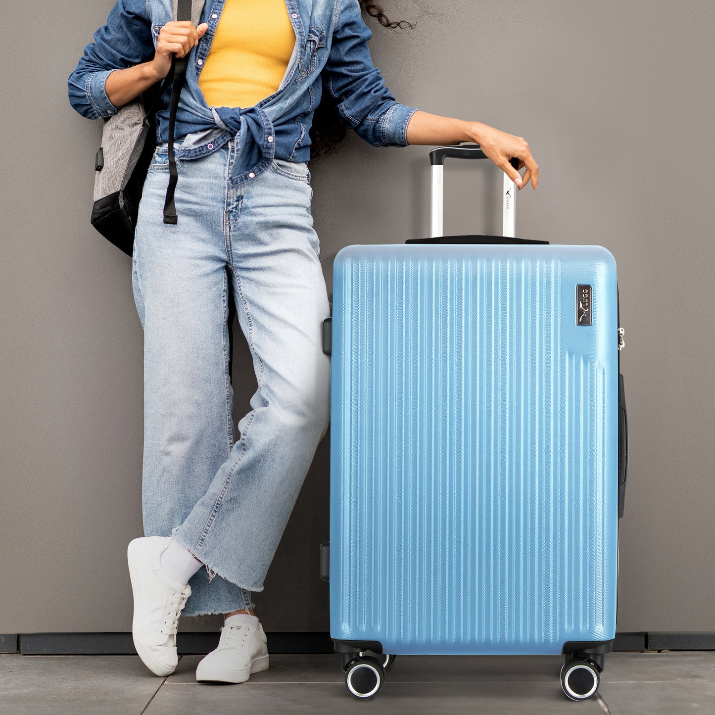 LUGG 76.5 x 50.5 x 30cm Vacay Suitcase ABS Luggage with TSA Indent Lock, Aluminium Trolley Handle, 360° Spinner Wheels, Water-Resistant & Durable Material - Airline Compatible (28inch)